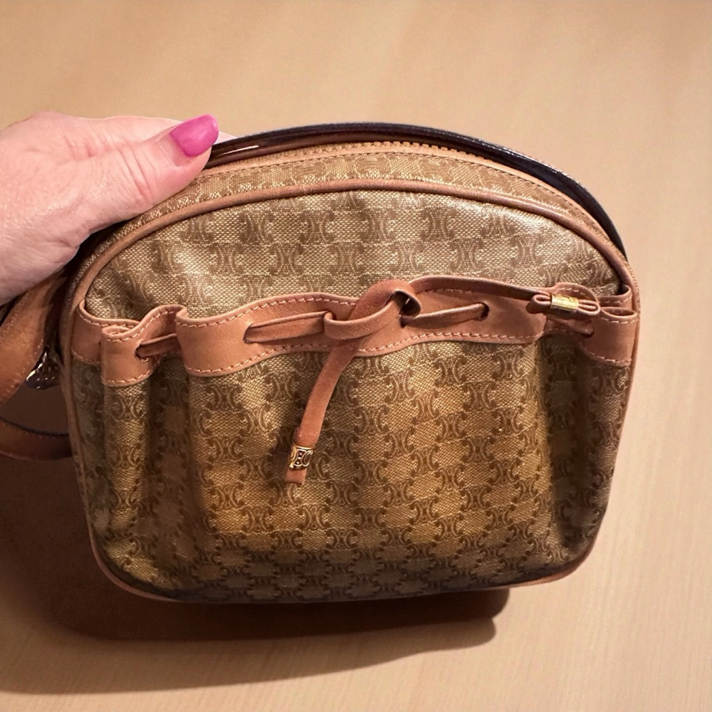 Celine Brown Tan Monogram Crossbody Bag - Picture 2 of 16